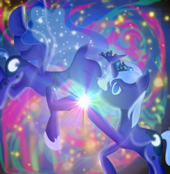 Size: 840x862 | Tagged: safe, artist:wendy-the-creeper, princess luna, alicorn, pony, duality, glow, solo