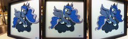 Size: 1280x396 | Tagged: safe, artist:the-paper-pony, princess luna, alicorn, pony, photo, shadowbox, solo, traditional art