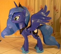 Size: 2357x2084 | Tagged: safe, artist:znegil, princess luna, alicorn, pony, life size, papercraft, photo, solo