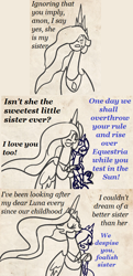 Size: 458x948 | Tagged: dead source, safe, artist:hyhtgifa, princess celestia, princess luna, alicorn, pony, ask momlestia, luna is not amused, momlestia, unamused