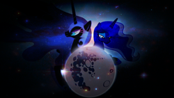 Size: 1920x1080 | Tagged: safe, artist:zoxxiify, nightmare moon, princess luna, alicorn, pony, mare in the moon, moon, stars, vector, wallpaper