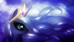 Size: 900x506 | Tagged: safe, artist:macalaniaa, princess luna, alicorn, pony, female, horn, mare, solo, tiara