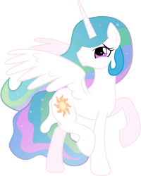 Size: 4399x5500 | Tagged: safe, artist:theshadowstone, princess celestia, alicorn, pony, absurd resolution, female, mare, sad, simple background, solo, transparent background, vector