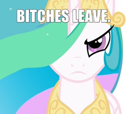 Size: 1600x1440 | Tagged: source needed, safe, edit, princess celestia, alicorn, pony, clarence boddicker, image macro, quote, robocop, simple background, solo, text, tyrant celestia, vector, vulgar, white background