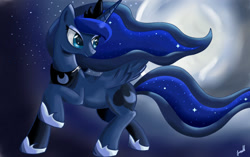 Size: 1150x720 | Tagged: safe, artist:guitarts, artist:wolfais, princess luna, alicorn, pony, night, solo