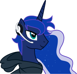 Size: 5457x5250 | Tagged: safe, artist:mastersharp, prince artemis, princess luna, alicorn, pony, absurd resolution, bust, gamer artemis, gamer luna, horn, portrait, profile, rule 63, simple background, solo, transparent background, vector