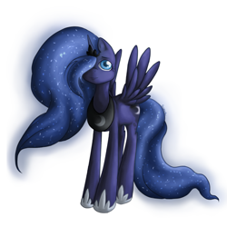 Size: 550x550 | Tagged: safe, artist:sugarbri21, princess luna, alicorn, pony, female, horn, mare, simple background, solo, white background