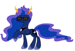 Size: 656x445 | Tagged: safe, princess luna, eridan ampora, homestuck, raised hoof, simple background, solo