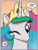 Size: 380x495 | Tagged: safe, idw, princess celestia, alicorn, pony, bust, crown, female, horn, mare, multicolored mane, solo, white coat