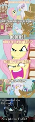 Size: 277x960 | Tagged: safe, derpibooru import, edit, edited screencap, screencap, fluttershy, gilda, griffon, pegasus, pony, griffon the brush off, female, flutterrage, give me your face, mare, optimus prime, roflbot, screencap comic, transformers, transformers prime, you're going to love me