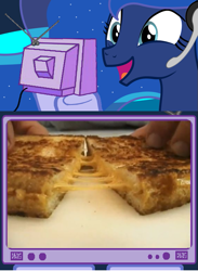 Size: 563x771 | Tagged: safe, princess luna, alicorn, pony, exploitable meme, gamer luna, glorious grilled cheese, grilled cheese, tv meme