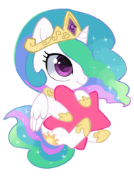 Size: 557x735 | Tagged: safe, artist:suikuzu, princess celestia, alicorn, pony, chibi, cute, cutelestia, solo, stars, tangible heavenly object