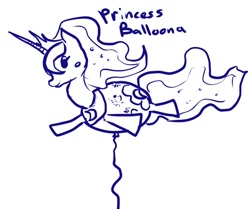 Size: 500x417 | Tagged: safe, artist:buttercupsaiyan, princess luna, alicorn, pony, balloon, breasts, female, inflation, princess balloona, silly, silly pony