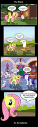 Size: 1280x4271 | Tagged: artist needed, safe, derpibooru import, fluttershy, gilda, rarity, sweetie belle, chicken, griffon, pegasus, pony, unicorn, pony creator, carousel boutique, comic, female, filly, fourth wall, mare, mind control, stare, the stare