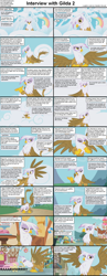 Size: 1282x3304 | Tagged: safe, derpibooru import, gilda, granny smith, griffon, comic:celestia's servant interview, background pony, caption, comic, hilarious in hindsight, interview
