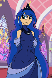 Size: 800x1200 | Tagged: safe, artist:wouhlven, discord, princess luna, humanized, stained glass