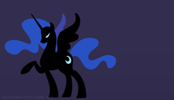 Size: 970x560 | Tagged: safe, artist:egophiliac, princess luna, alicorn, pony, silhouette, simple background, solo