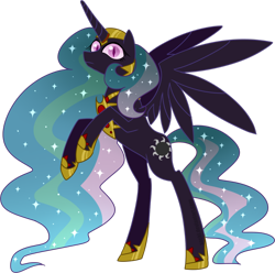 Size: 1024x1017 | Tagged: safe, artist:sockl, nightmare star, princess celestia, alicorn, pony, nightmare, nightmare (entity), solo