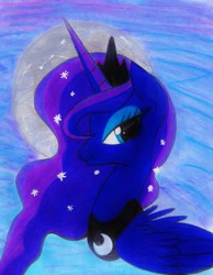 Size: 1551x1999 | Tagged: safe, artist:sami896968, artist:steffy-beff, princess luna, alicorn, pony, solo, traditional art