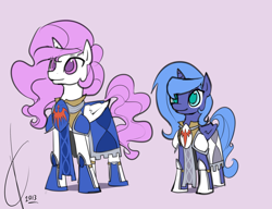 Size: 1600x1226 | Tagged: safe, artist:valcron, princess celestia, princess luna, alicorn, pony, armor, pink-mane celestia, younger