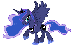 Size: 4800x3040 | Tagged: safe, artist:90sigma, princess luna, alicorn, pony, .svg available, absurd resolution, dancing, ethereal mane, female, happy, mare, raised hoof, simple background, solo, starry mane, svg, transparent background, vector