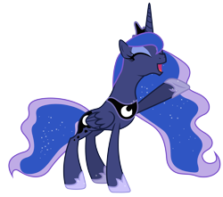 Size: 4800x4240 | Tagged: safe, artist:90sigma, princess luna, alicorn, pony, absurd resolution, eyes closed, raised hoof, simple background, solo, svg, transparent background, vector