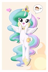 Size: 800x1200 | Tagged: safe, artist:jdan-s, princess celestia, alicorn, pony, cake, cakelestia, cute, cutelestia, solo