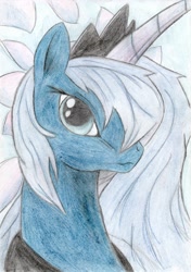 Size: 2472x3504 | Tagged: safe, artist:x-blackpearl-x, princess luna, alicorn, pony, female, horn, mare, solo, traditional art