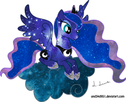 Size: 2200x1776 | Tagged: safe, artist:und34d951, artist:voleurchatnoire, princess luna, alicorn, pony, cloud, simple background, solo, transparent background, vector