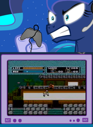 Size: 439x600 | Tagged: safe, princess luna, alicorn, pony, exploitable meme, gamer luna, gamer meme, karate kid, ljn, meme, nintendo entertainment system, obligatory pony, tv meme