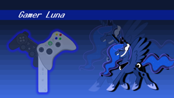 Size: 1920x1080 | Tagged: safe, artist:crazedwhitedude, princess luna, alicorn, pony, gamer luna, solo, wallpaper