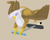 Size: 720x576 | Tagged: safe, artist:darkmattersamurai, derpibooru import, gilda, griffon, pogo stick