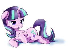 Size: 700x500 | Tagged: safe, artist:yosixi, starlight glimmer, pony, unicorn, female, mare, simple background, solo, solo female, white background