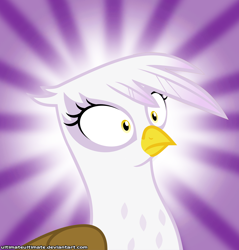 Size: 1000x1045 | Tagged: safe, artist:zantyarz, derpibooru import, gilda, griffon, reaction image, surprise face