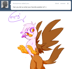 Size: 500x477 | Tagged: safe, derpibooru import, gilda, griffon, ask, ask gilda, tumblr