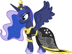 Size: 5000x3745 | Tagged: safe, artist:sidorovich, princess luna, alicorn, pony, magical mystery cure, clothes, coronation dress, dress, female, mare, recolor, simple background, solo, transparent background, vector