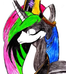 Size: 777x875 | Tagged: safe, artist:ced75, princess celestia, alicorn, pony, female, horn, mare, solo, traditional art