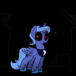 Size: 500x500 | Tagged: safe, artist:reiduran, princess luna, alicorn, pony, creepy princess luna, female, horn, mare, solo