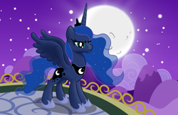 Size: 5215x3375 | Tagged: safe, artist:drawponies, princess luna, alicorn, pony, female, horn, mare, moon, solo