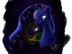 Size: 1024x780 | Tagged: safe, artist:archonix, applejack, princess luna, alicorn, earth pony, pony, fanfic, fanfic art