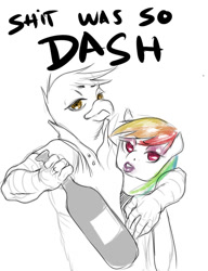 Size: 590x767 | Tagged: safe, artist:discotecnia ottanta, derpibooru import, gilda, rainbow dash, griffon, pegasus, pony, alcohol, female, gildash, guido, lesbian, meme, ponified, shipping, so cash, vulgar