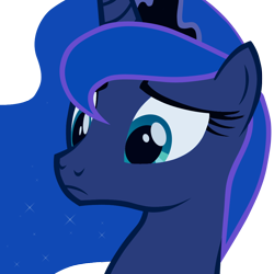 Size: 1000x1000 | Tagged: safe, artist:vunlinur, princess luna, alicorn, pony, close-up, sad, simple background, solo, transparent background, vector