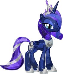 Size: 2066x2427 | Tagged: safe, artist:vector-brony, princess luna, alicorn, crystal pony, pony, alternate hairstyle, crystal alicorn, crystallized, female, mare, simple background, solo, transparent background, vector