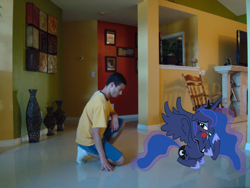 Size: 640x480 | Tagged: safe, artist:luisbonilla, princess luna, human, flower, irl, photo, ponies in real life