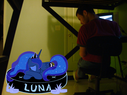 Size: 640x480 | Tagged: safe, artist:luisbonilla, princess luna, human, door, irl, photo, ponies in real life, vector, wall