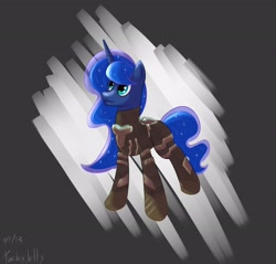 Size: 2886x2762 | Tagged: safe, artist:tilitoom, princess luna, alicorn, pony, crossover, dead space, parody, rig (dead space), solo