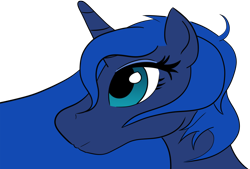 Size: 1224x829 | Tagged: safe, artist:flukiercow, princess luna, alicorn, pony, female, horn, mare, simple background, solo