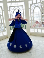 Size: 720x960 | Tagged: safe, artist:marchmochahare, princess luna, human, clothes, convention, cosplay, dress, irl, irl human, katsucon, photo, solo, traditional royal canterlot voice