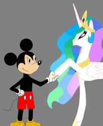 Size: 1334x1631 | Tagged: safe, artist:vincentthecrow, princess celestia, alicorn, pony, disney, mickey mouse, tyrant celestia