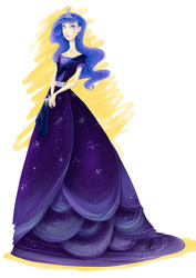 Size: 600x848 | Tagged: safe, artist:ladyamaltea, princess luna, humanized, skinny, solo